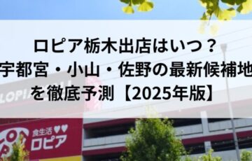 ロピア栃木出店はいつ？宇都宮・小山・佐野の最新候補地を徹底予測【2025年版】